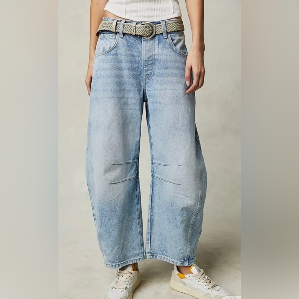 *SOLD* Barrel leg jeans.  Free people inspired.